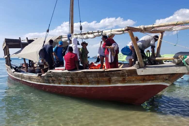 Pasajeros a bordo del barco