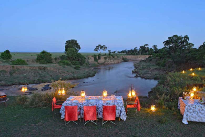 Cena en Masái Mara
