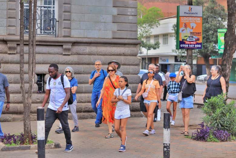 Los edificios antiguos en la ciudad de Nairobi 