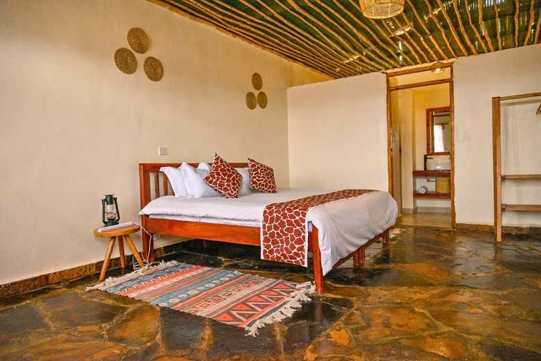 The bedroom in one of the camps