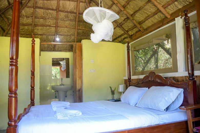 Una habitación del lodge en el que os alojaréis