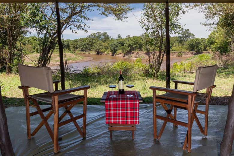 La terraza del campamento