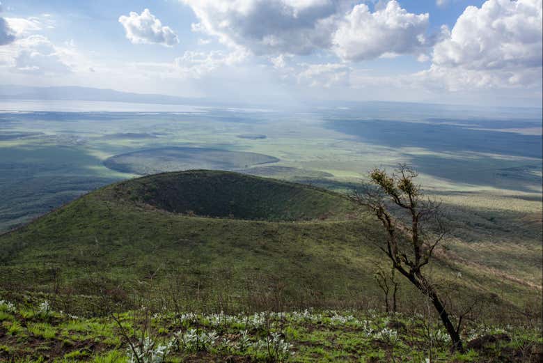 Vistas aerea del cratere del Longonot