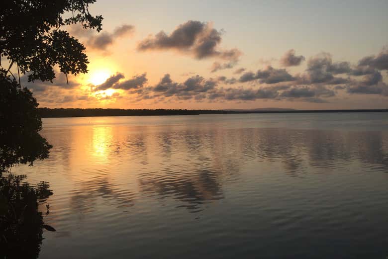 Sailing through Watamu at sunset