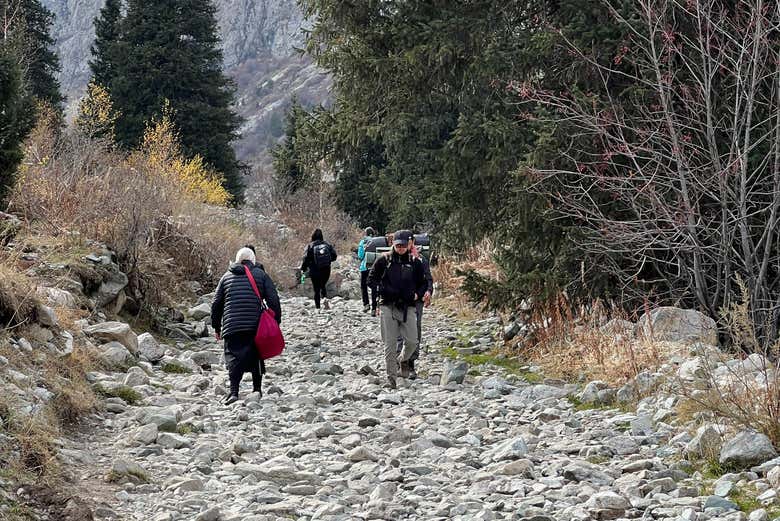 Walk along rocky trails in Ala Archa