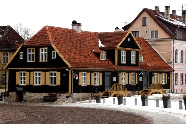 Casas do centro histórico de Kuldiga