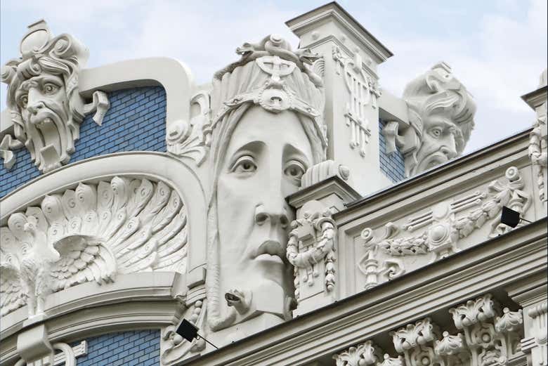 Fachada de un edificio en Riga