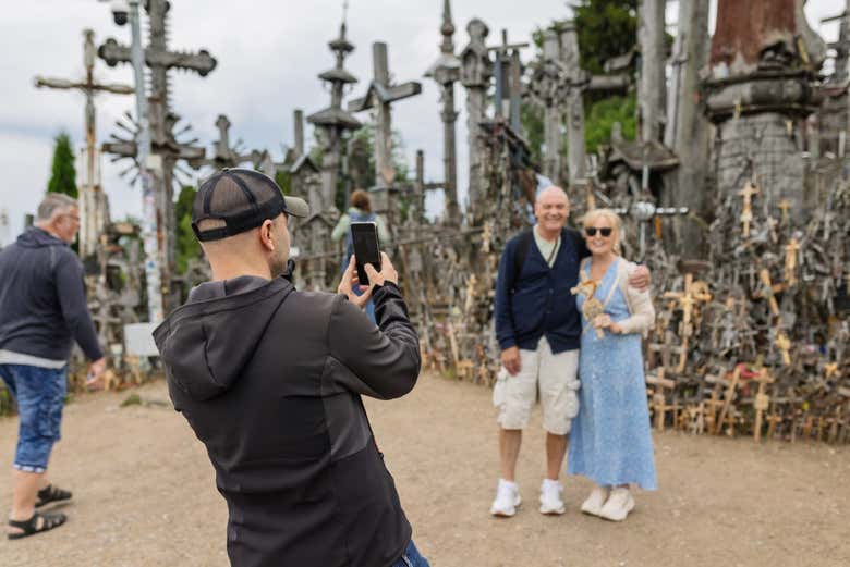 ¡Momento foto en la Colina de las Cruces!