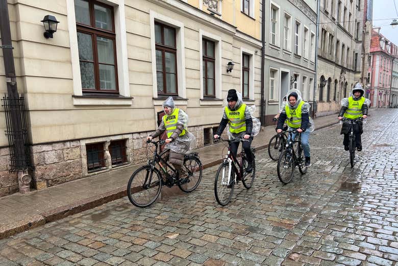 Cycle through the cobbled streets of Riga's historical centre