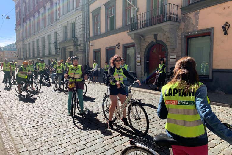Gather at the meeting point on Pils Street