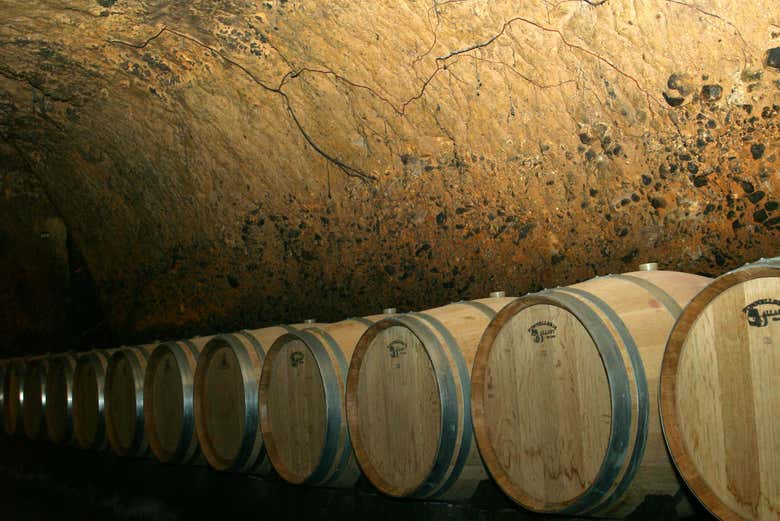 Barriques d'une des caves que vous visiterez
