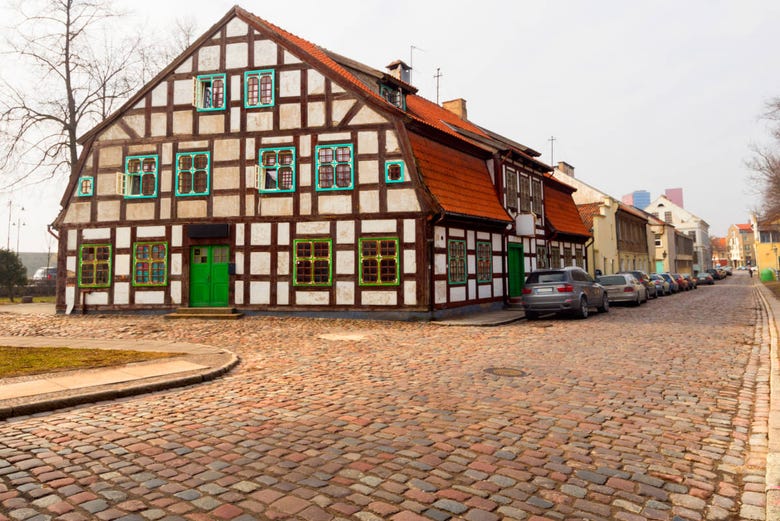 Fachadas del centro histórico de Klaipėda