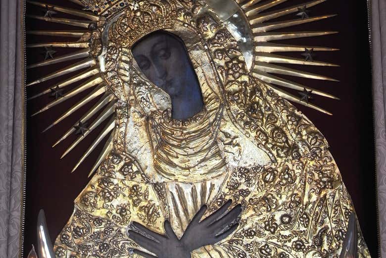 Contemplate the sacred icon of the Virgin Mary