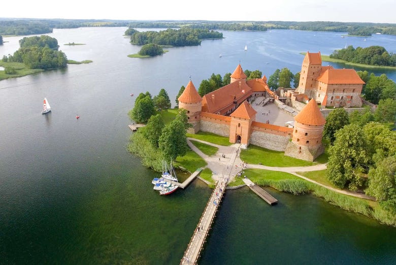 Vista aerea del Castello di Trakai