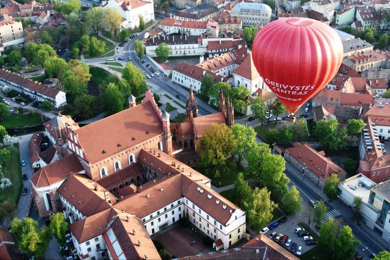 Hot air balloon flight over Vilnius