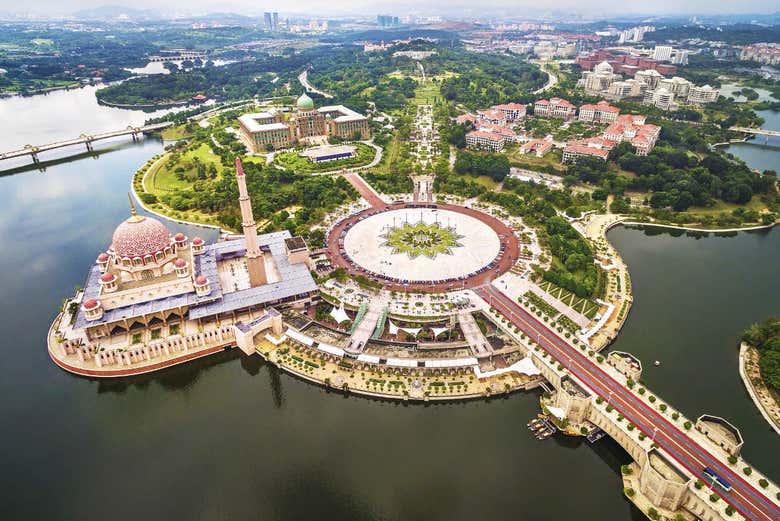 Overlooking Putra Mosque on Putrajaya Lake
