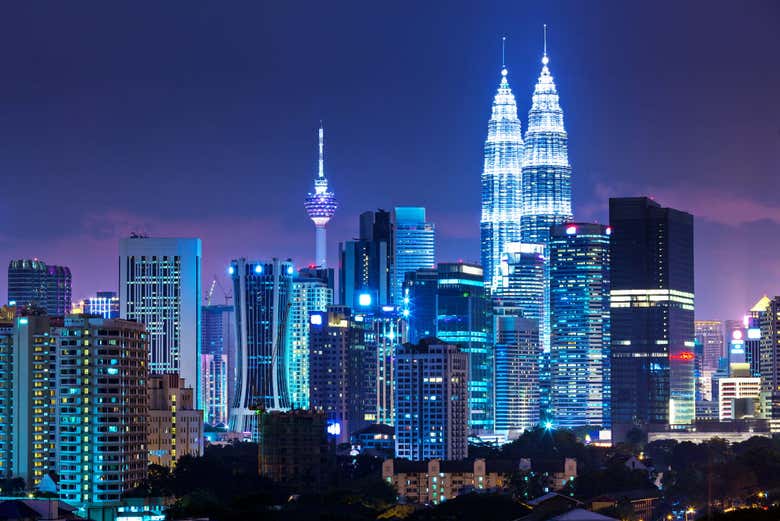 Skyline de Kuala Lumpur de noche