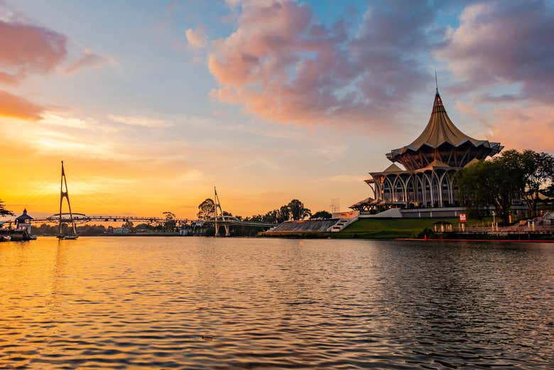 The Sarawak Legislative Assembly at sunset