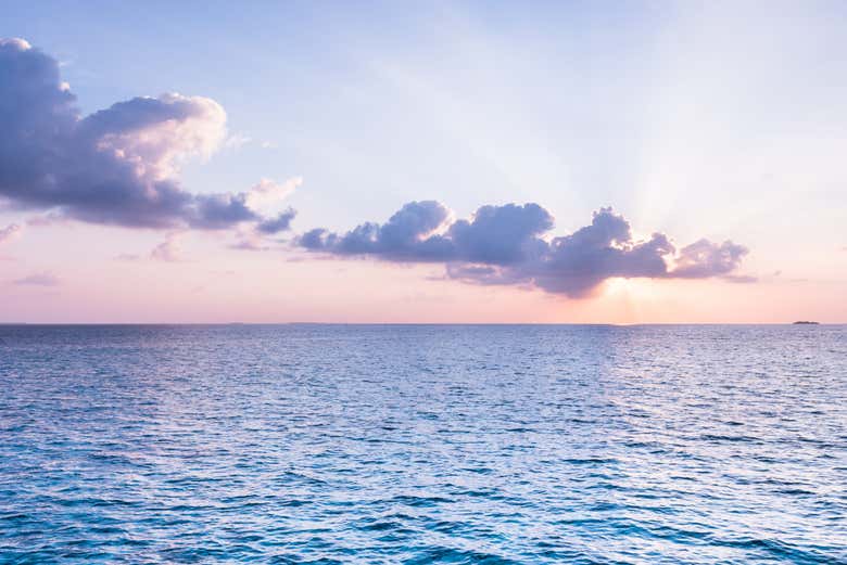 Admiring the sunset from the boat