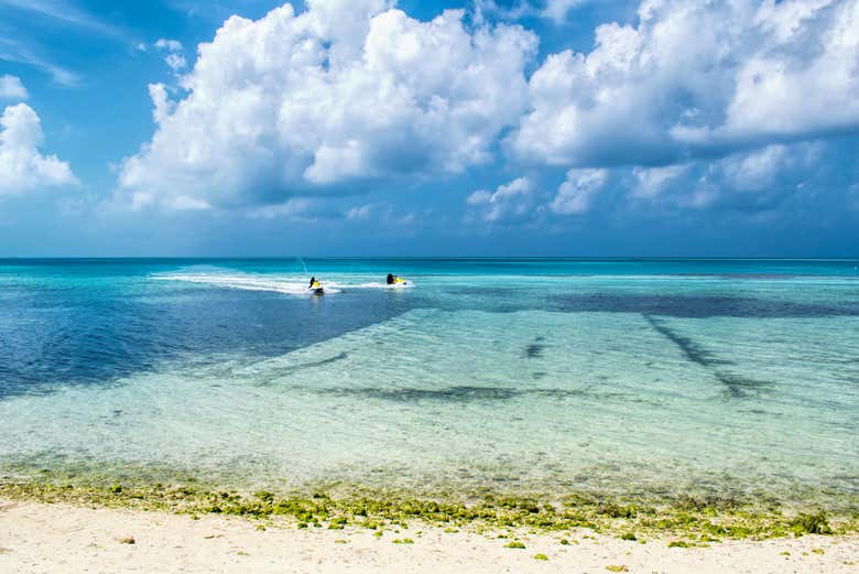 Tour Maafushi on a jet-ski