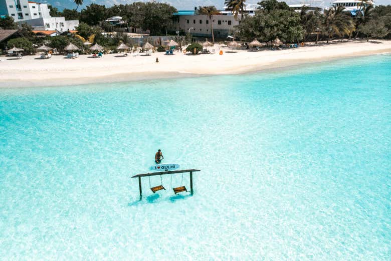 Crystal-clear water on Gulhi Island
