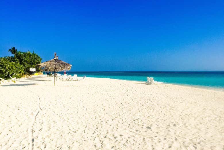 White sandy beaches