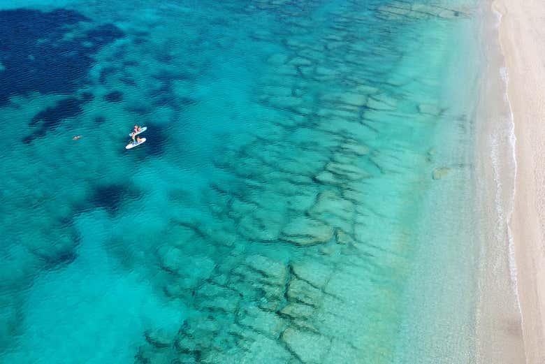 Spend the day rowing in the crystal clear waters
