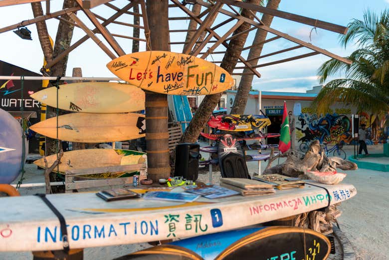 Calles en la isla de Maafushi