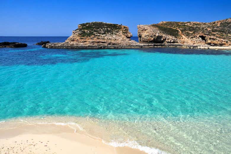 The turquoise waters of the Blue Lagoon
