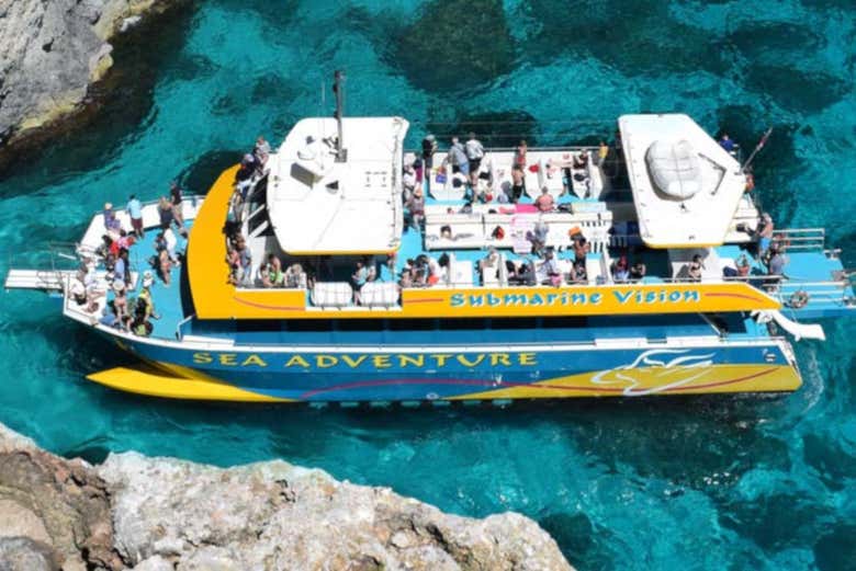 Barco de visión submarina
