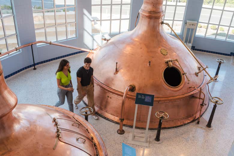 Recorriendo las salas de la fábrica de cervezas