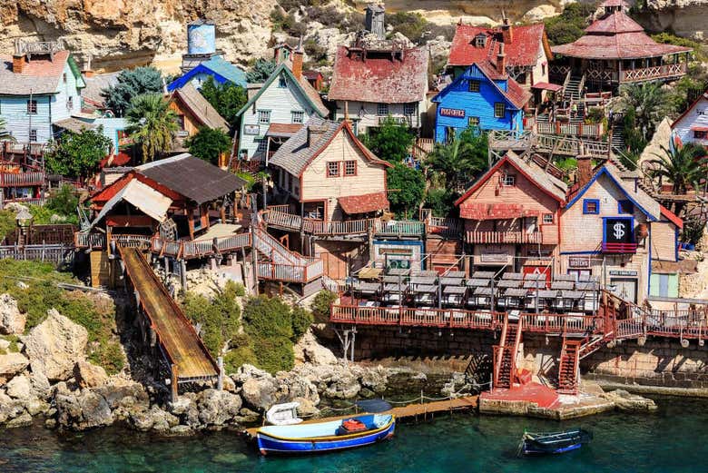 Il set del film di Braccio di Ferro a Malta