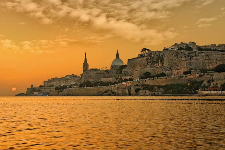 Entardecendo em Valletta