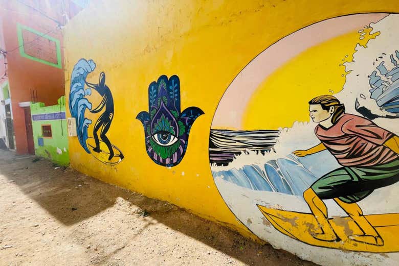 Street art sur le thème du surf