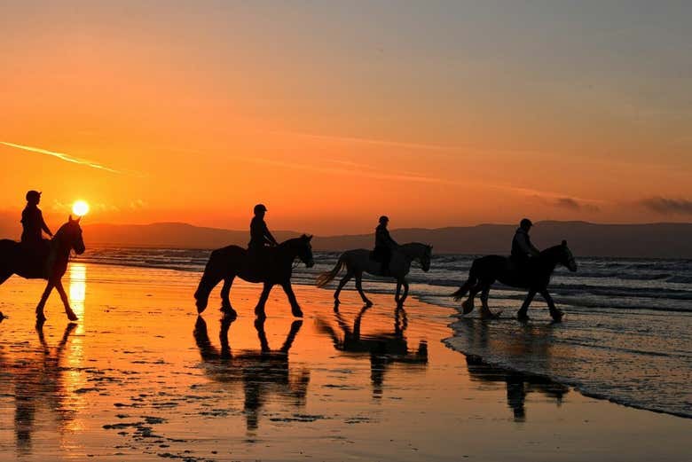 Le coucher de soleil sur la côte d'Agadir