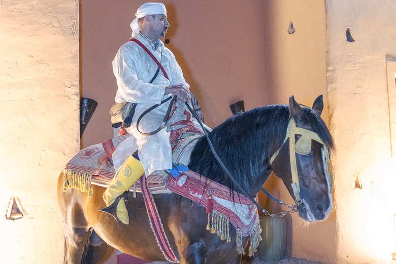 Look at the rider and his horse during the show