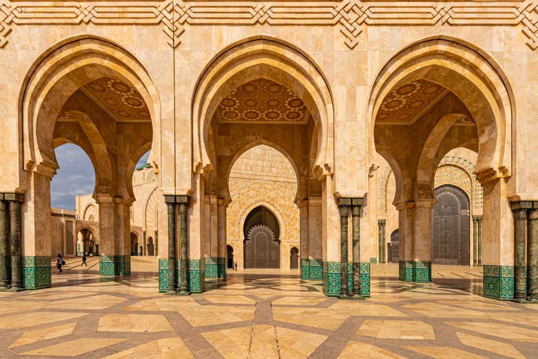 Arcos en la mezquita de Hassan II