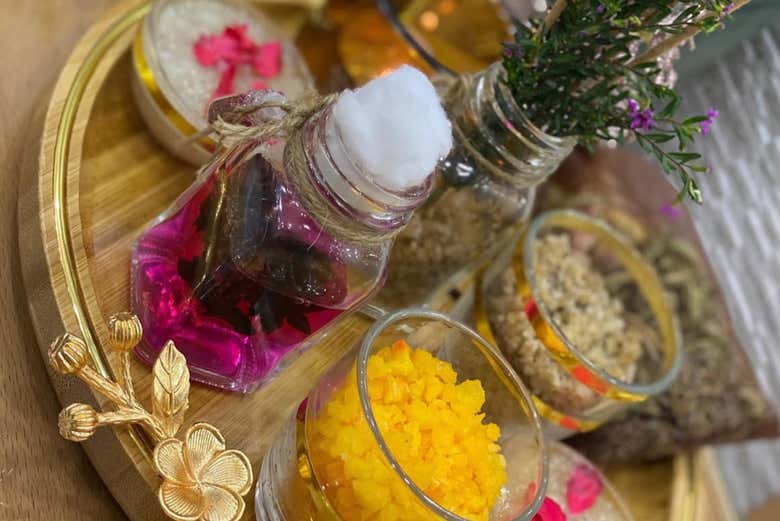 Prodotti di aromaterapia nell'hammam