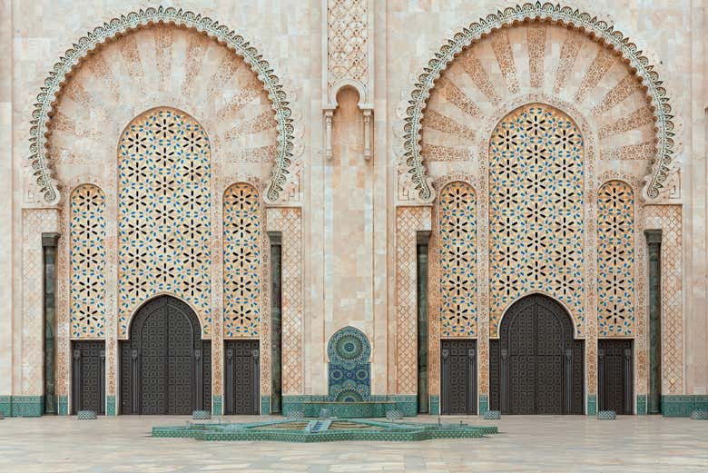Detalle de la mezquita de Hassan II
