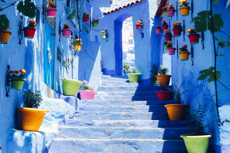 Les escaliers les plus connus de Chefchaouen