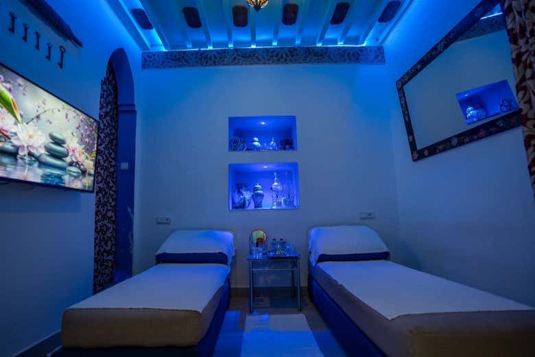 Sala de massagem no hammam do Riad Casa Miguel