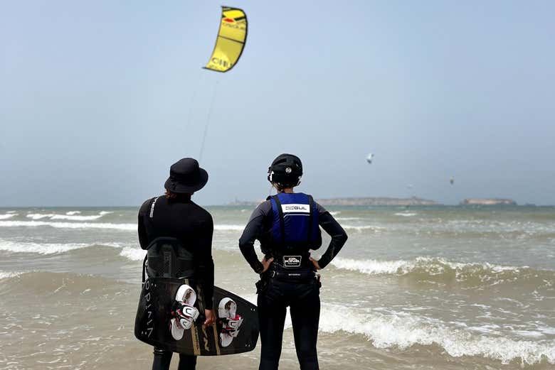 Todo listo para entrar al mar