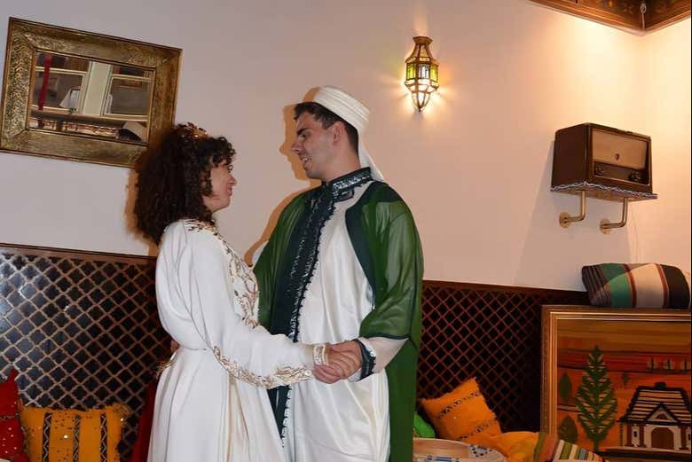 Foto en pareja en el riad