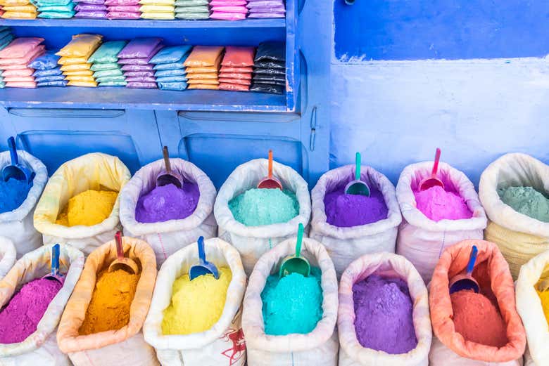 Pigmentos de diferentes colores