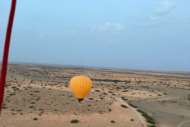 Balloon ride in front of the Atlas Mountains