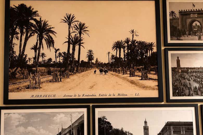Una postal antigua de la Avenue de la Koutoubia