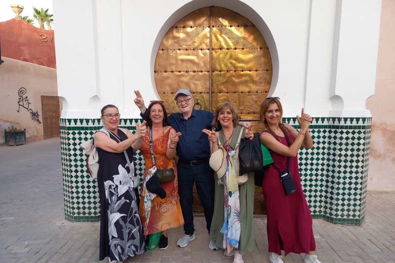 Pose in front of the Medina's beautiful ornate doorways