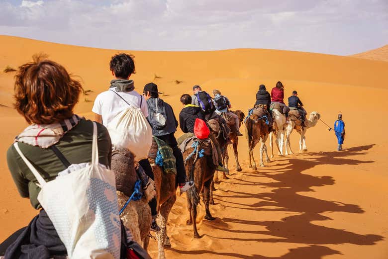 Balade à dos de chameau dans le désert de Merzouga