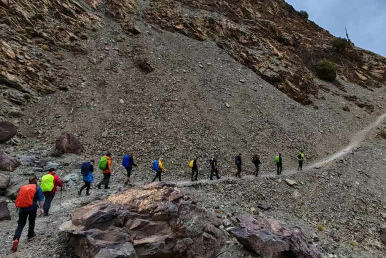 El grupo durante la ruta de trekking