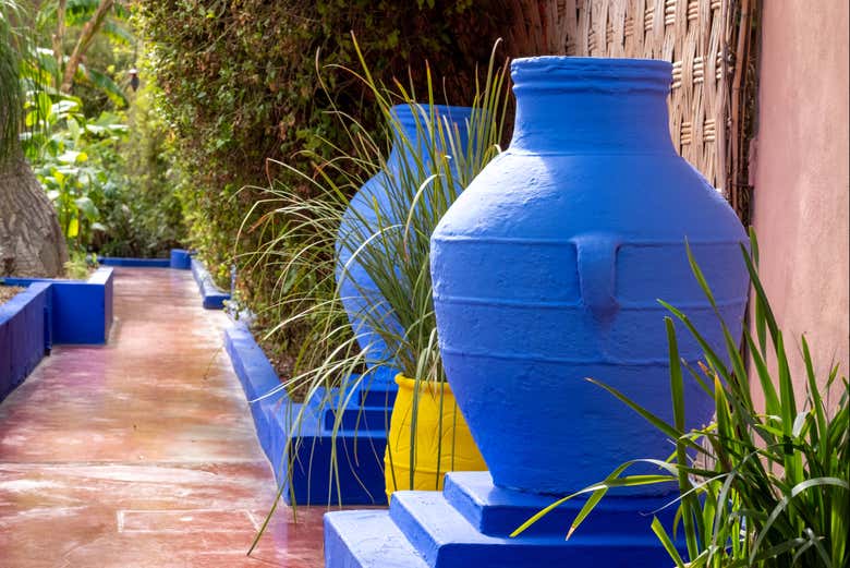 Decoración en el Jardín Majorelle